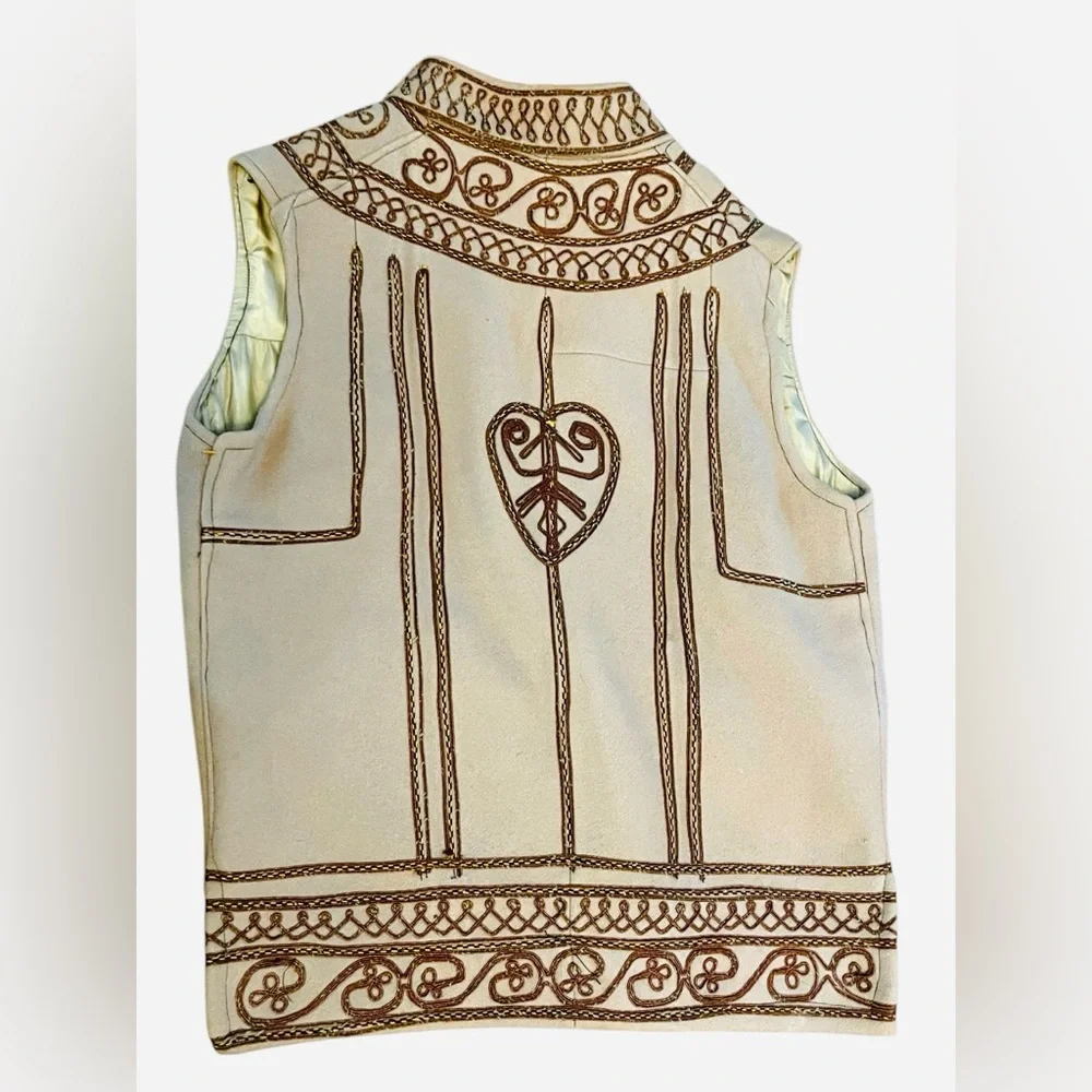 Romanian Waistcoat, men’s medium, felted wool, brown and tan